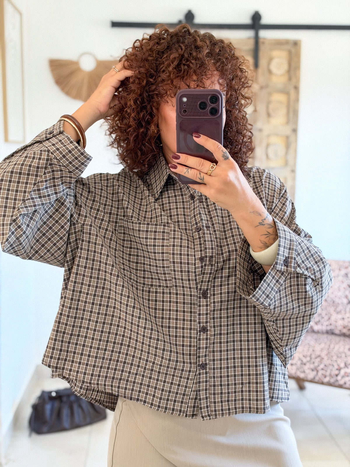 Chemise Flavie – Carreaux marron