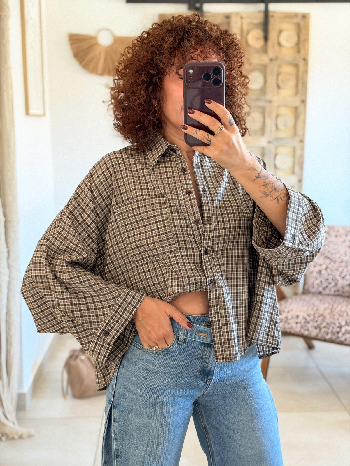 Chemise Flavie – Carreaux marron