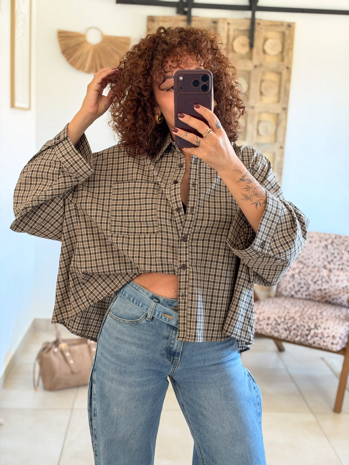 Chemise Flavie – Carreaux marron