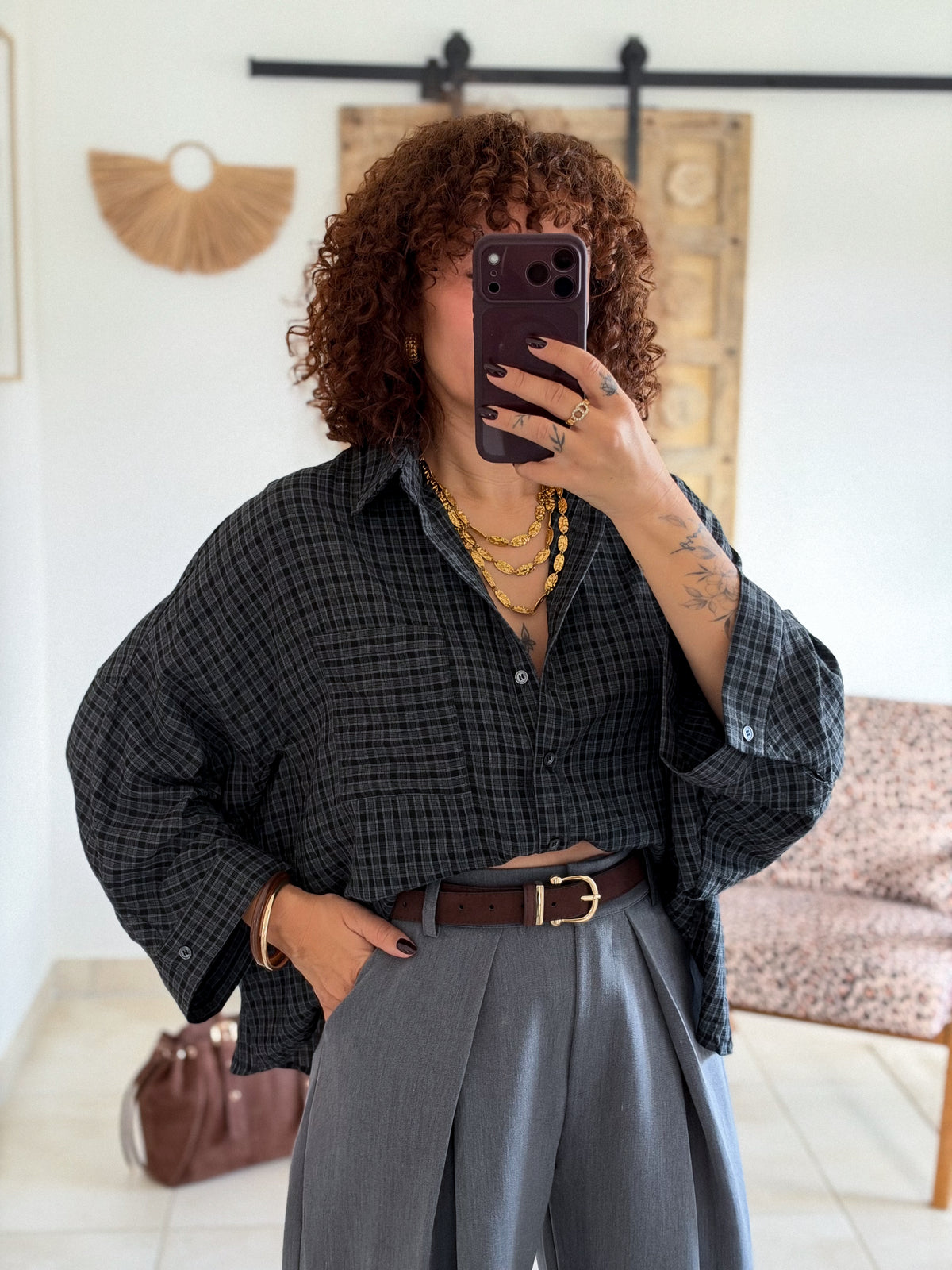 Chemise Flavie - Carreaux noir