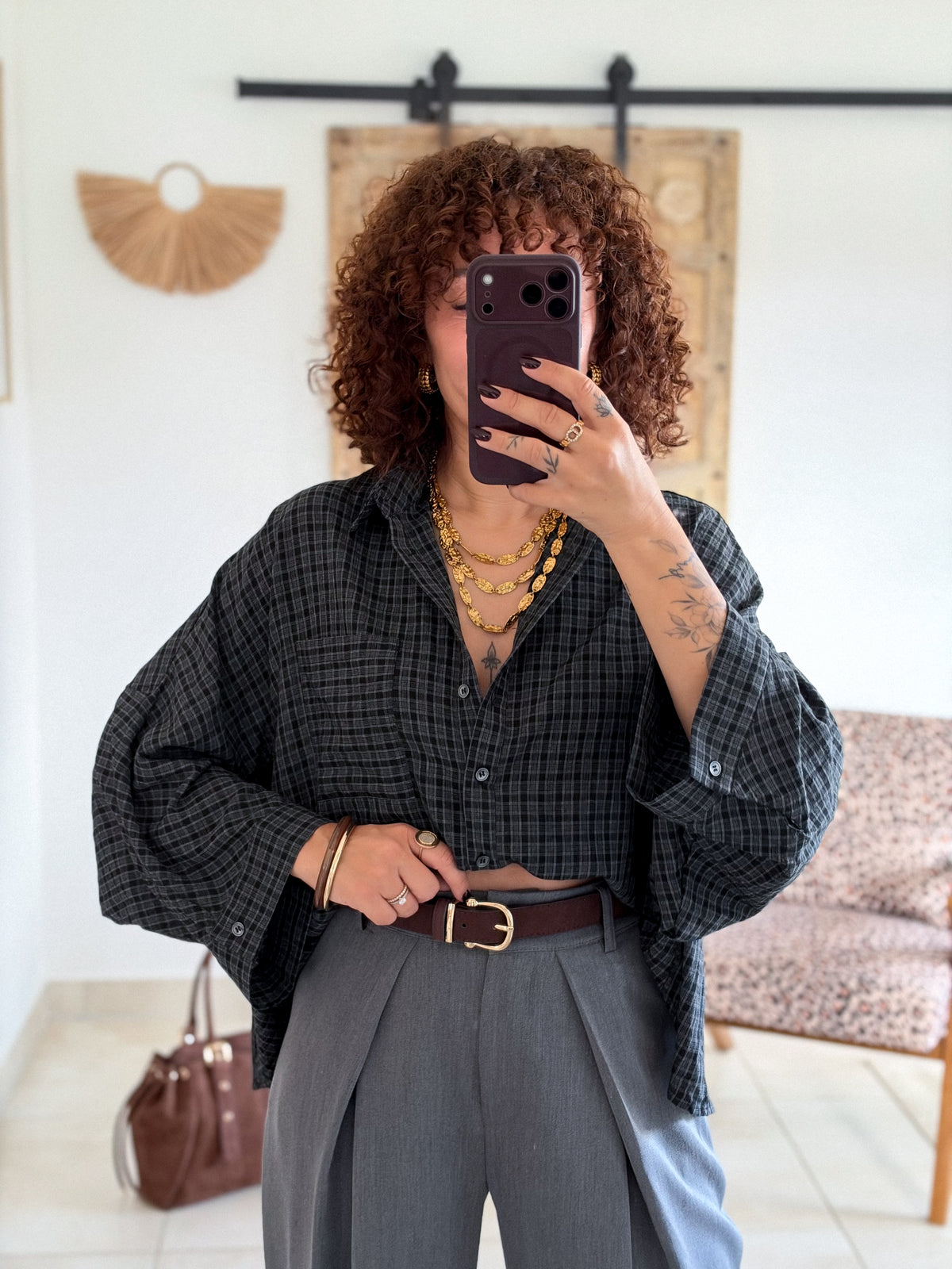 Chemise Flavie - Carreaux noir