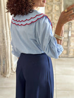 Chemise Anne - Rayée bleu ciel