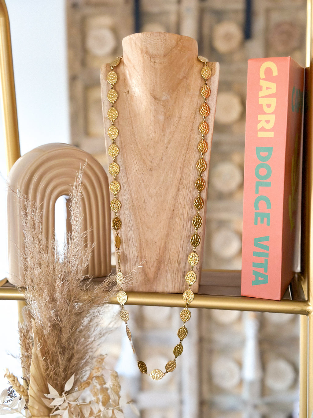 Collier long Pipa - pampilles doré