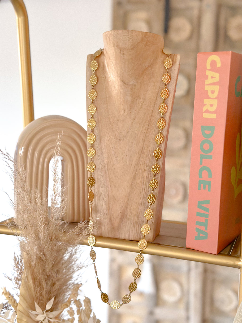 Collier long Pipa - pampilles doré