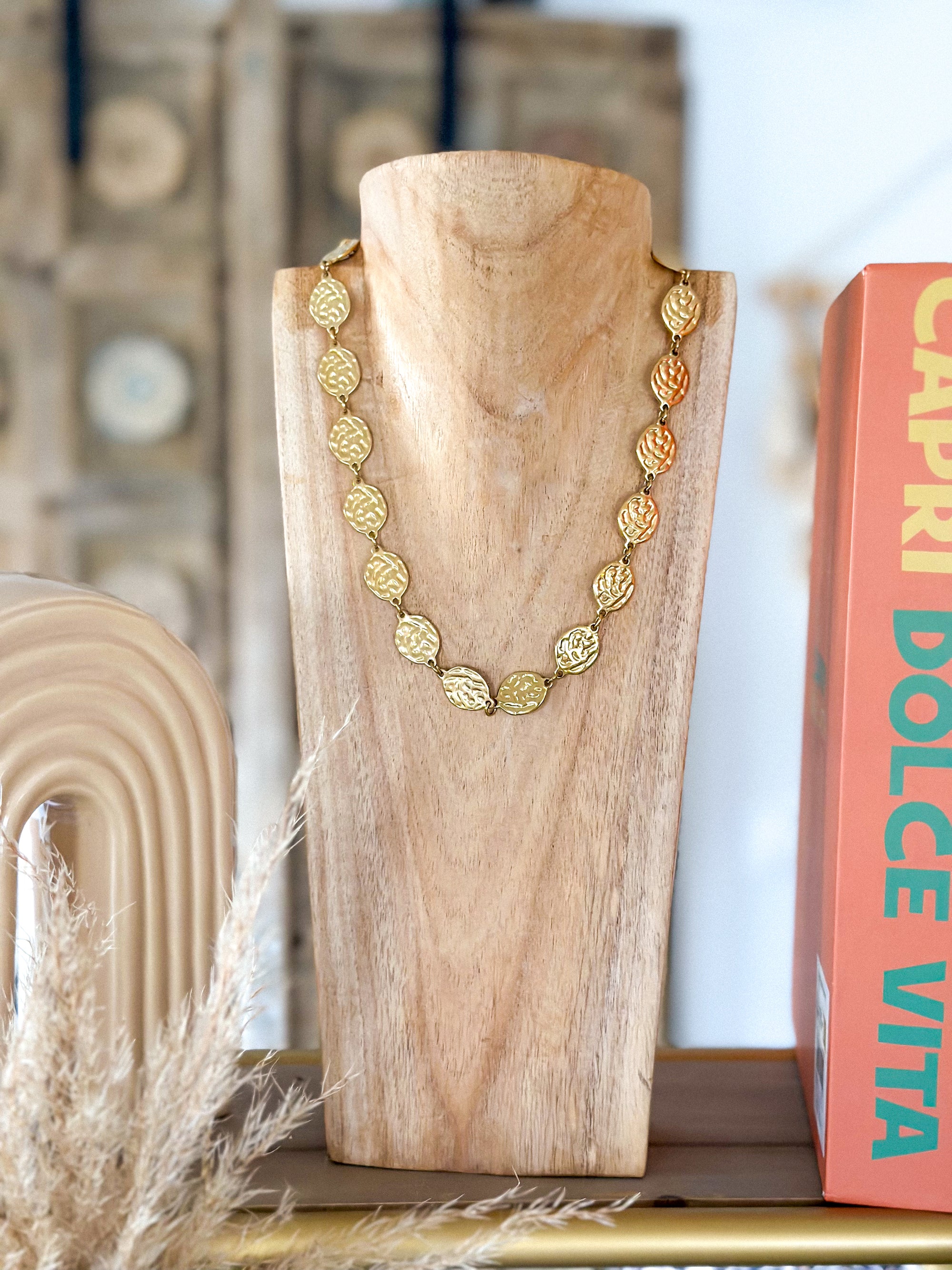 Collier court Popie - pampilles doré