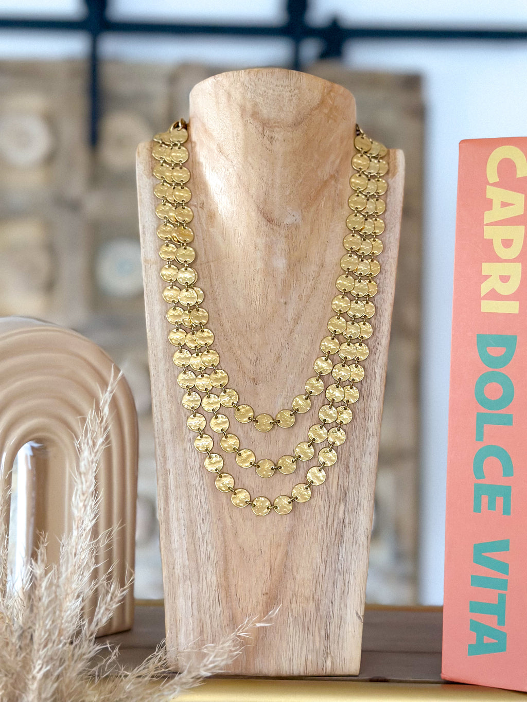 Collier triple Vic - pampilles doré