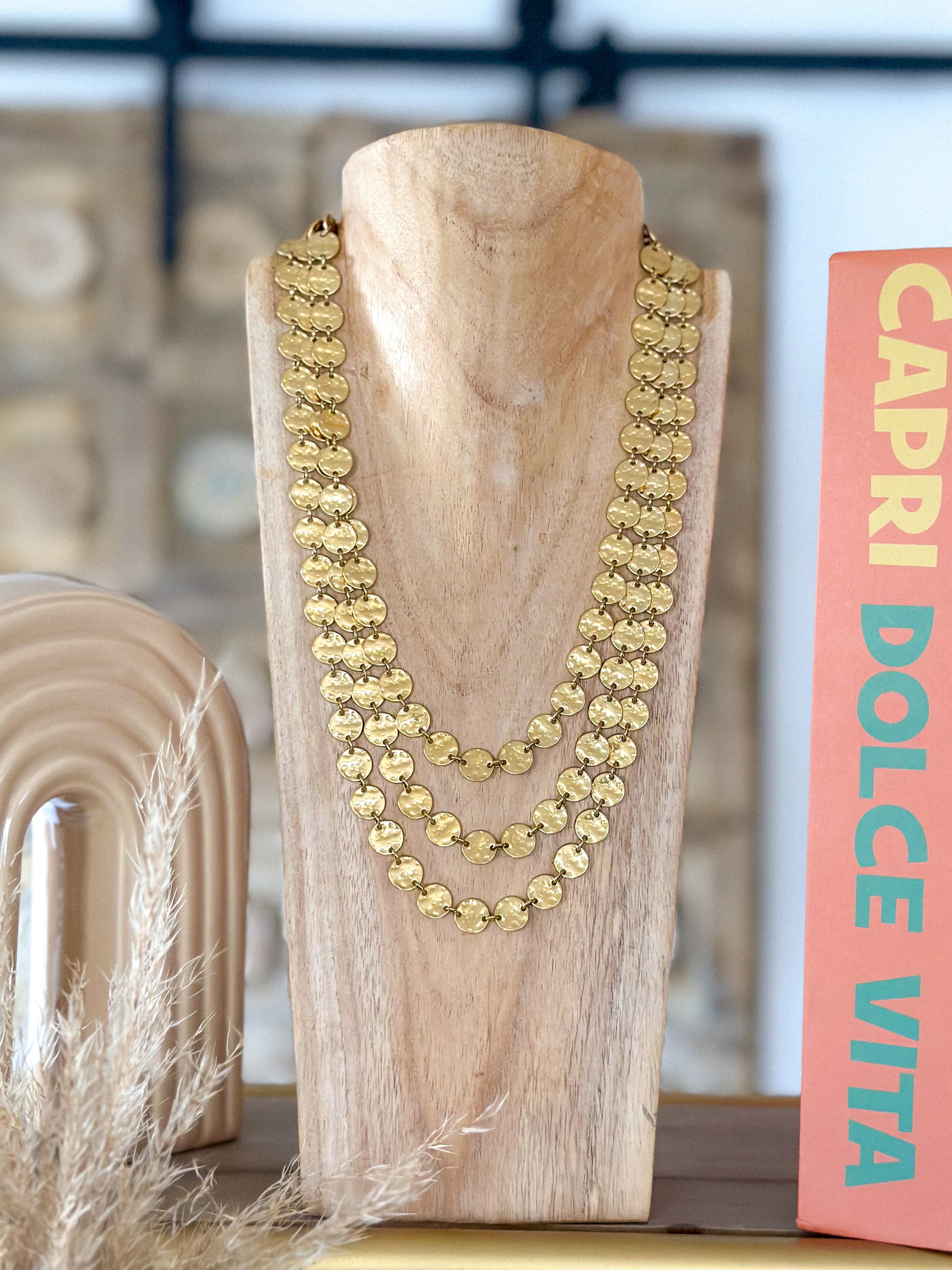 Collier triple Vic - pampilles doré