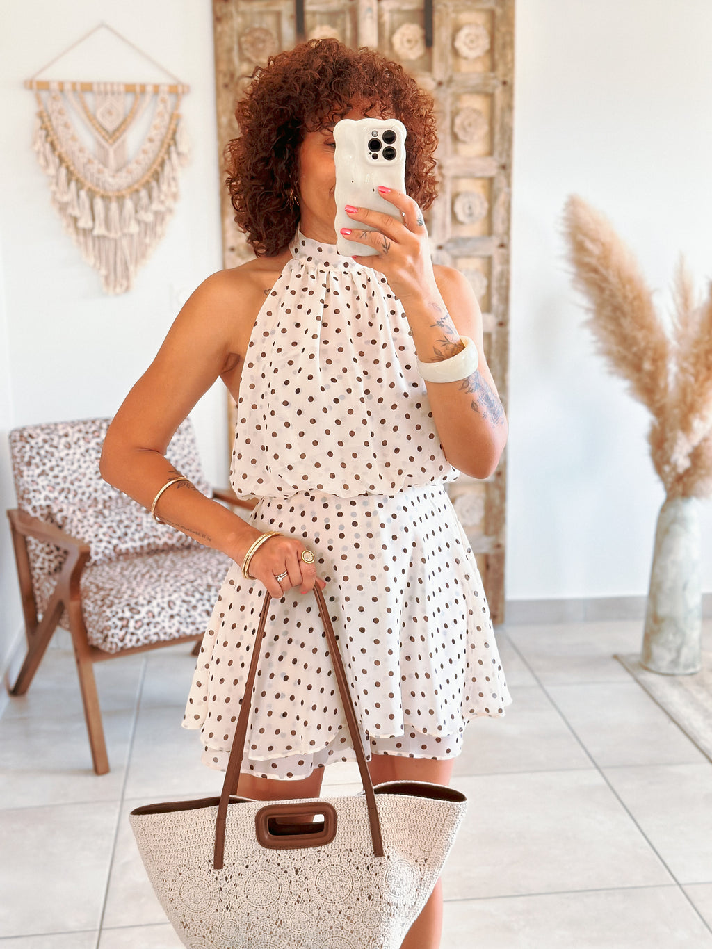 Combishort Marlee - Beige à pois