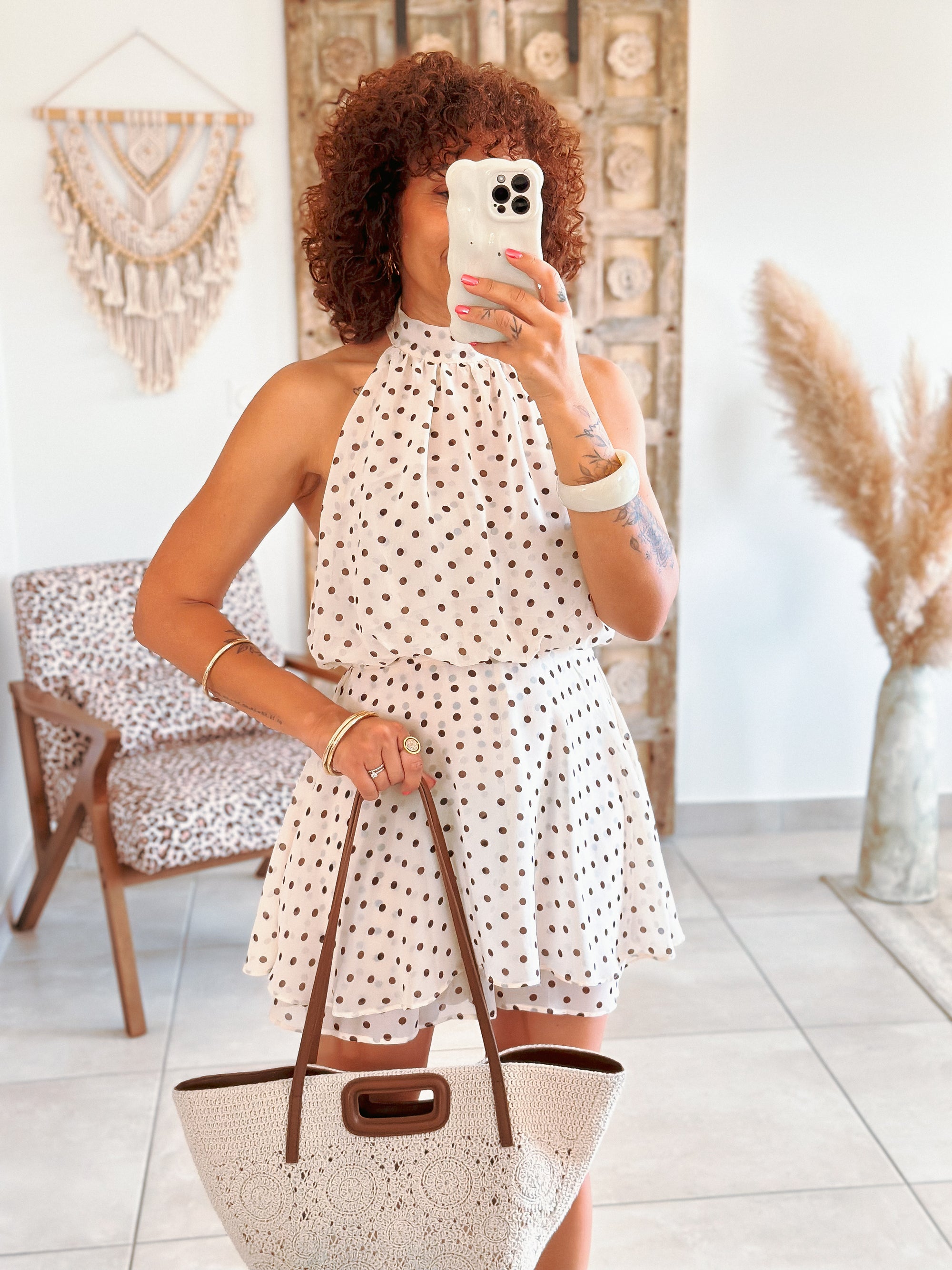 Combishort Marlee - Beige à pois
