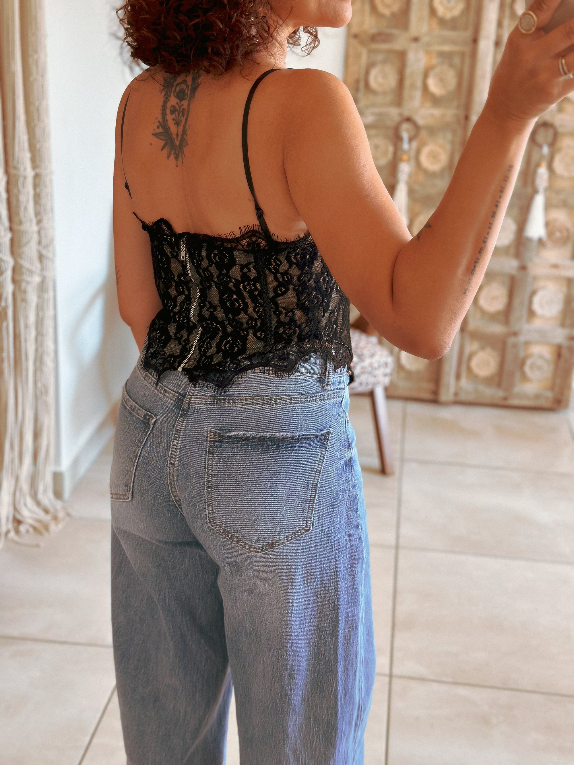 Corset Allie - Noir à dentelle