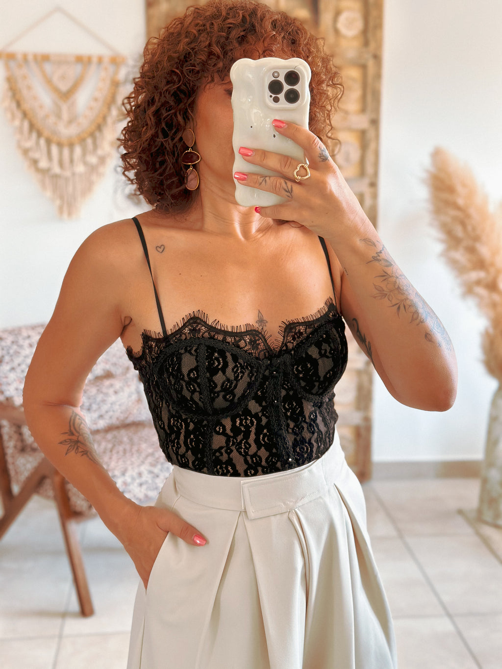Corset Allie - Noir à dentelle