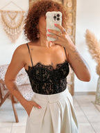 Corset Allie - Noir à dentelle