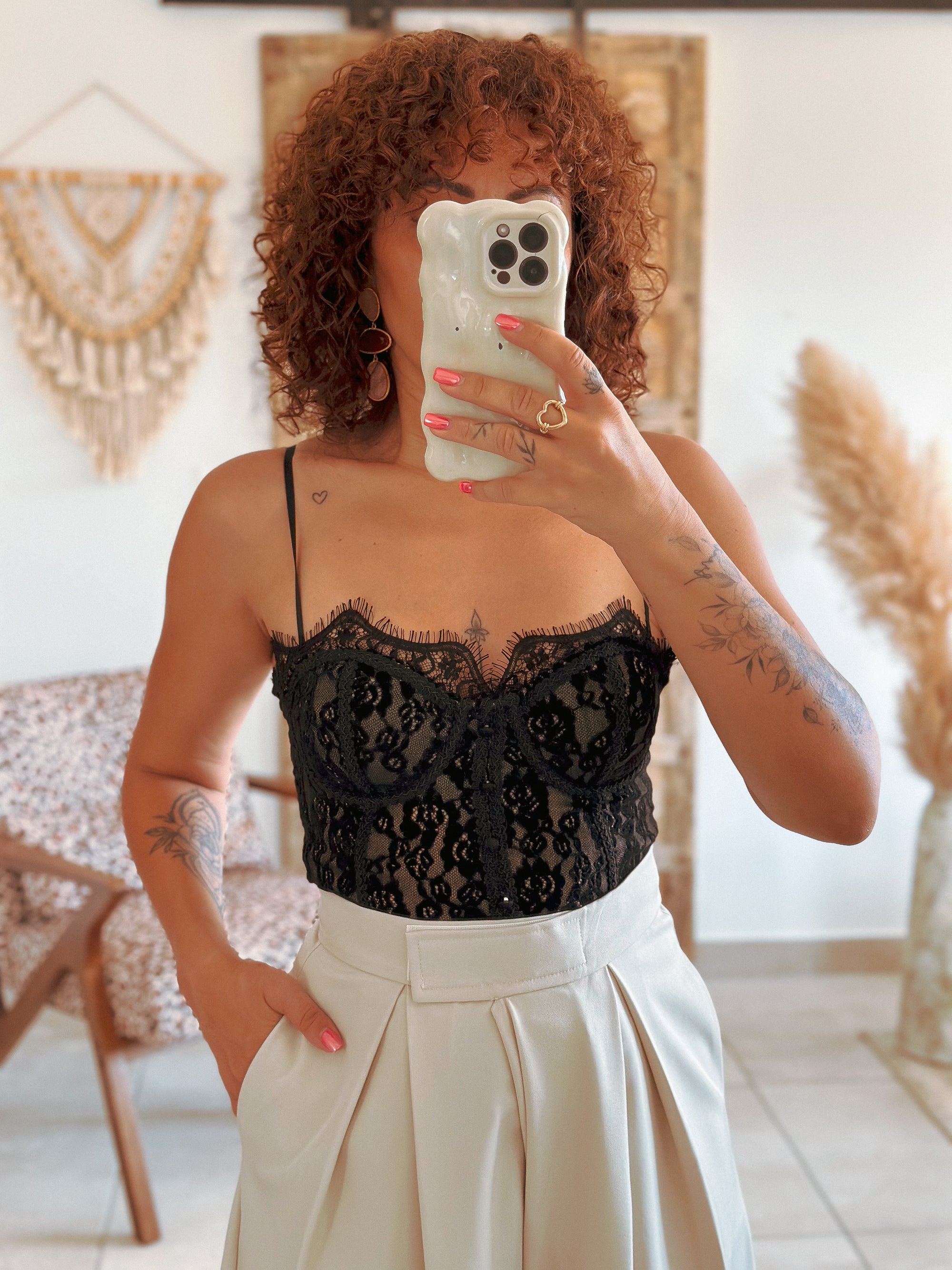 Corset Allie - Noir à dentelle