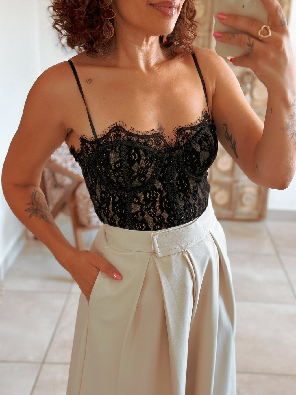Corset Allie - Noir à dentelle