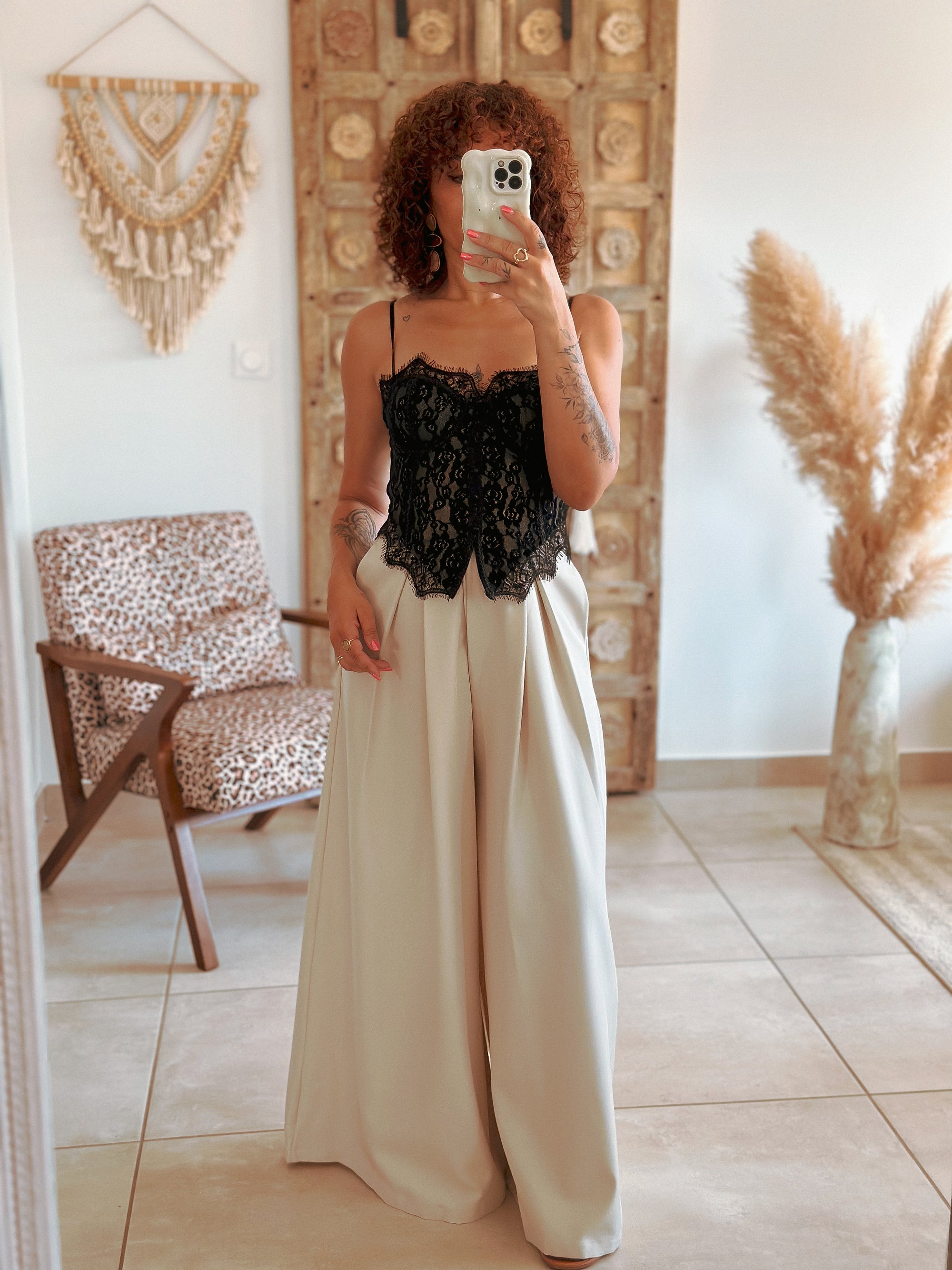 Corset Allie - Noir à dentelle