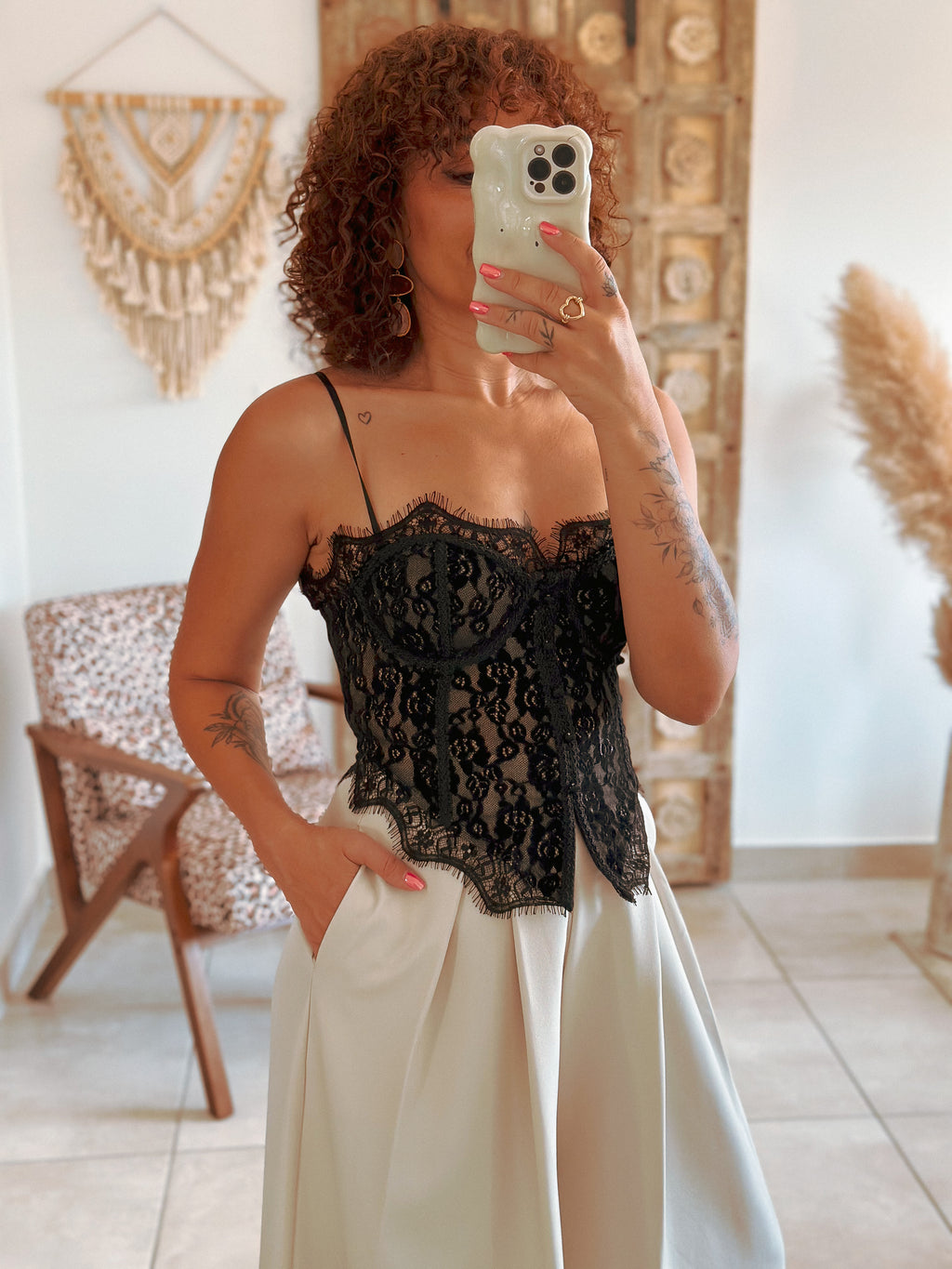 Corset Allie - Noir à dentelle