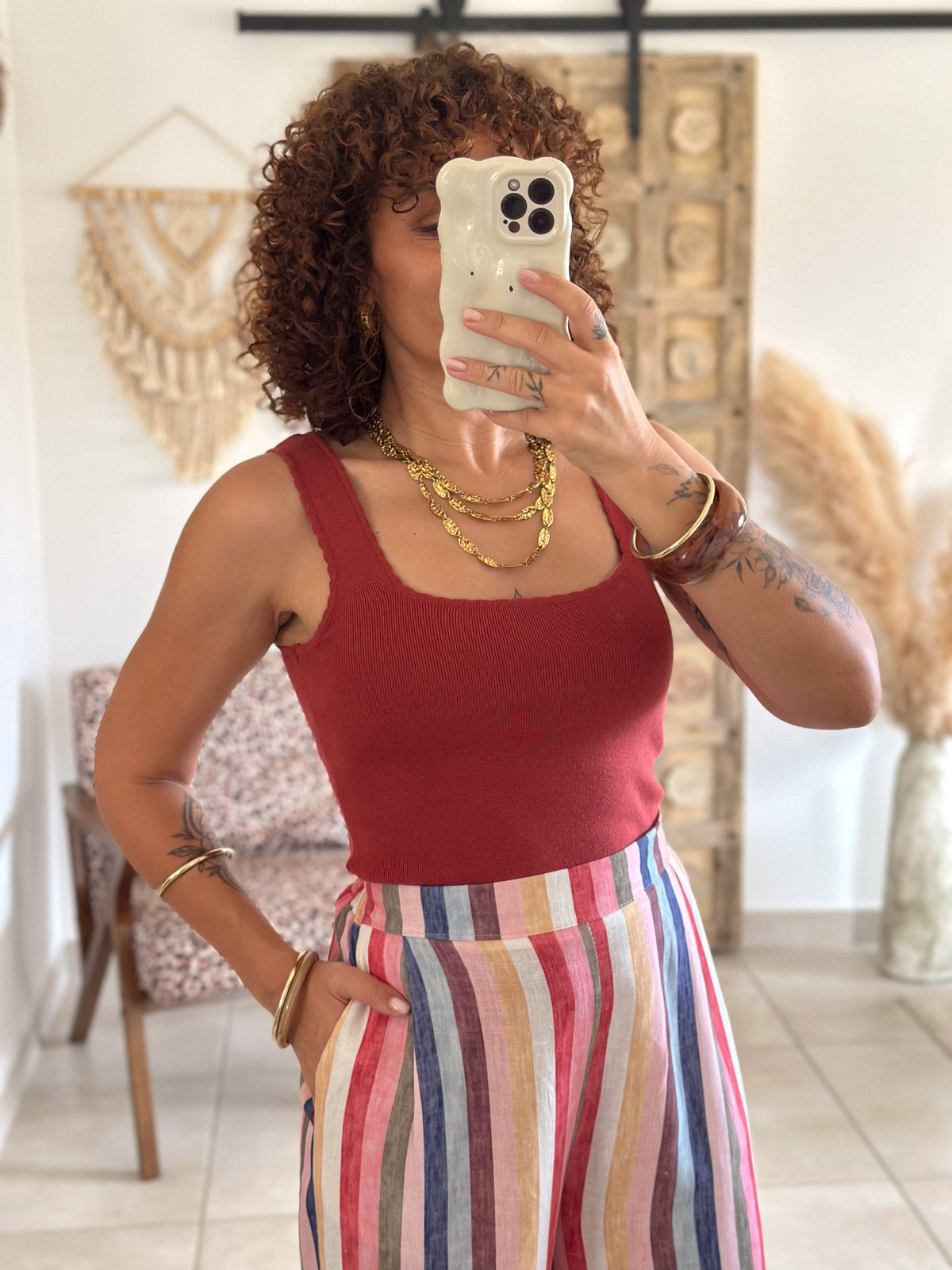 Débardeur Pia - Maille terracotta