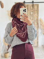 Écharpe Cléa – Bandana bordeaux