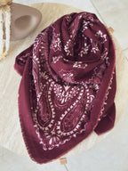 Écharpe Cléa – Bandana bordeaux