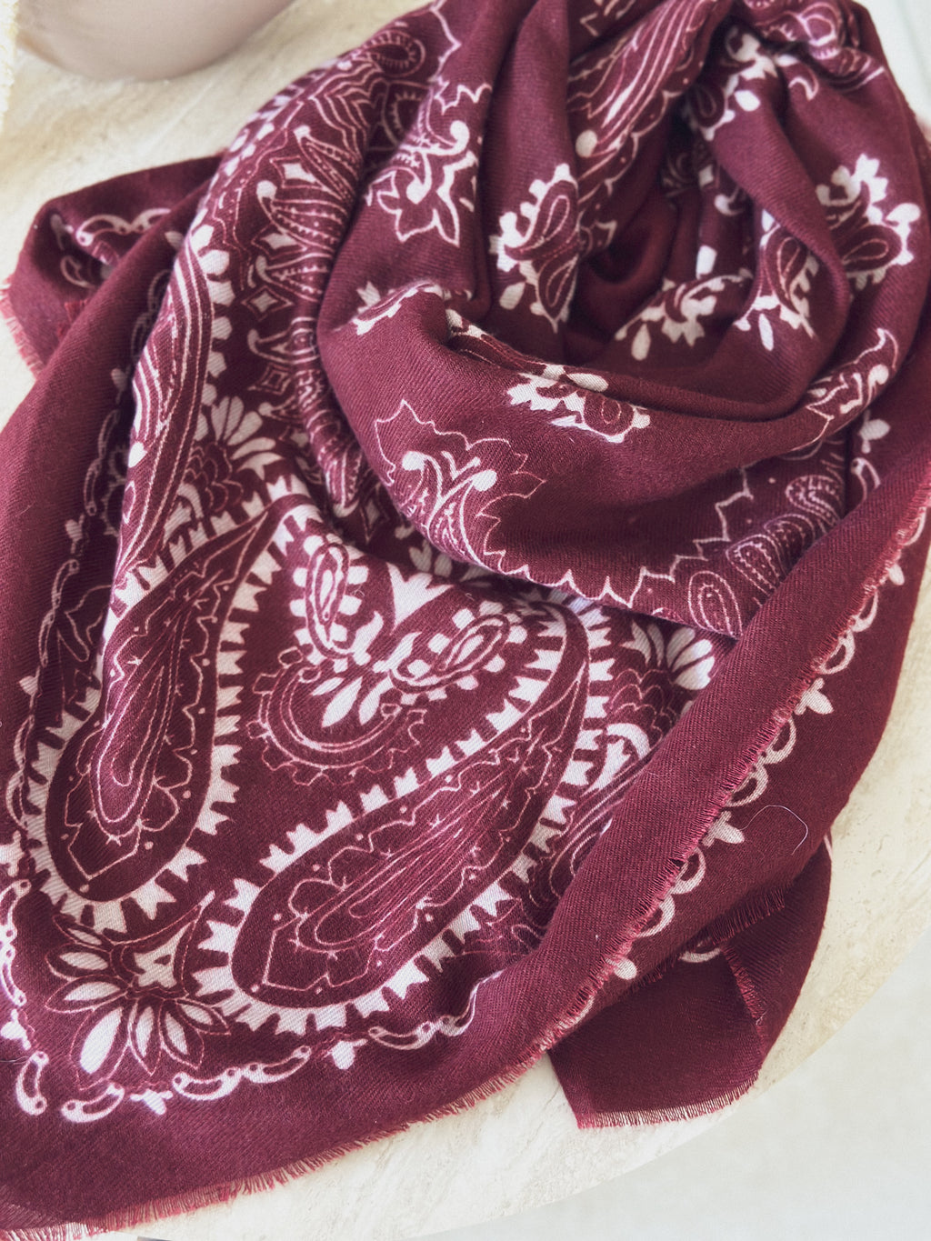 Écharpe Cléa – Bandana bordeaux