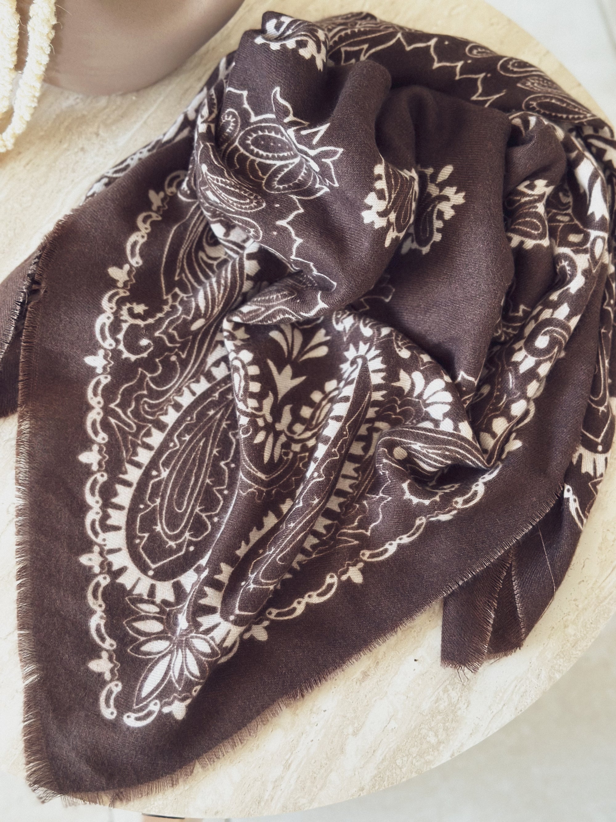 Écharpe Cléa – Bandana marron