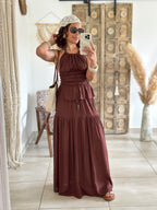 Ensemble Tulum - Jupe et Top marron