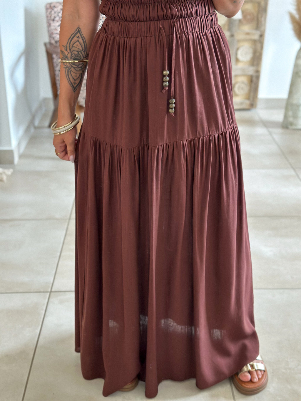Ensemble Tulum - Jupe et Top marron