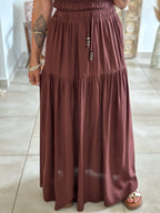 Ensemble Tulum - Jupe et Top marron