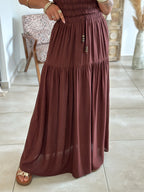 Ensemble Tulum - Jupe et Top marron