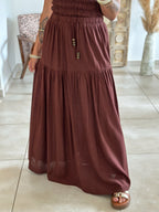 Ensemble Tulum - Jupe et Top marron