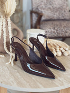 Escarpins Nélya – Vernis chocolat