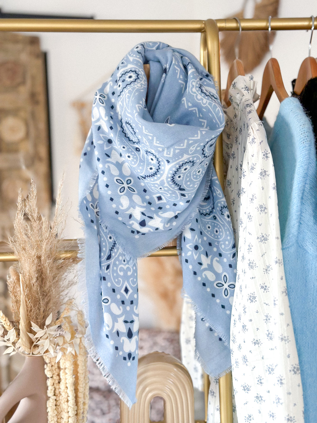Clea Bandana Scarf - Sky Blue