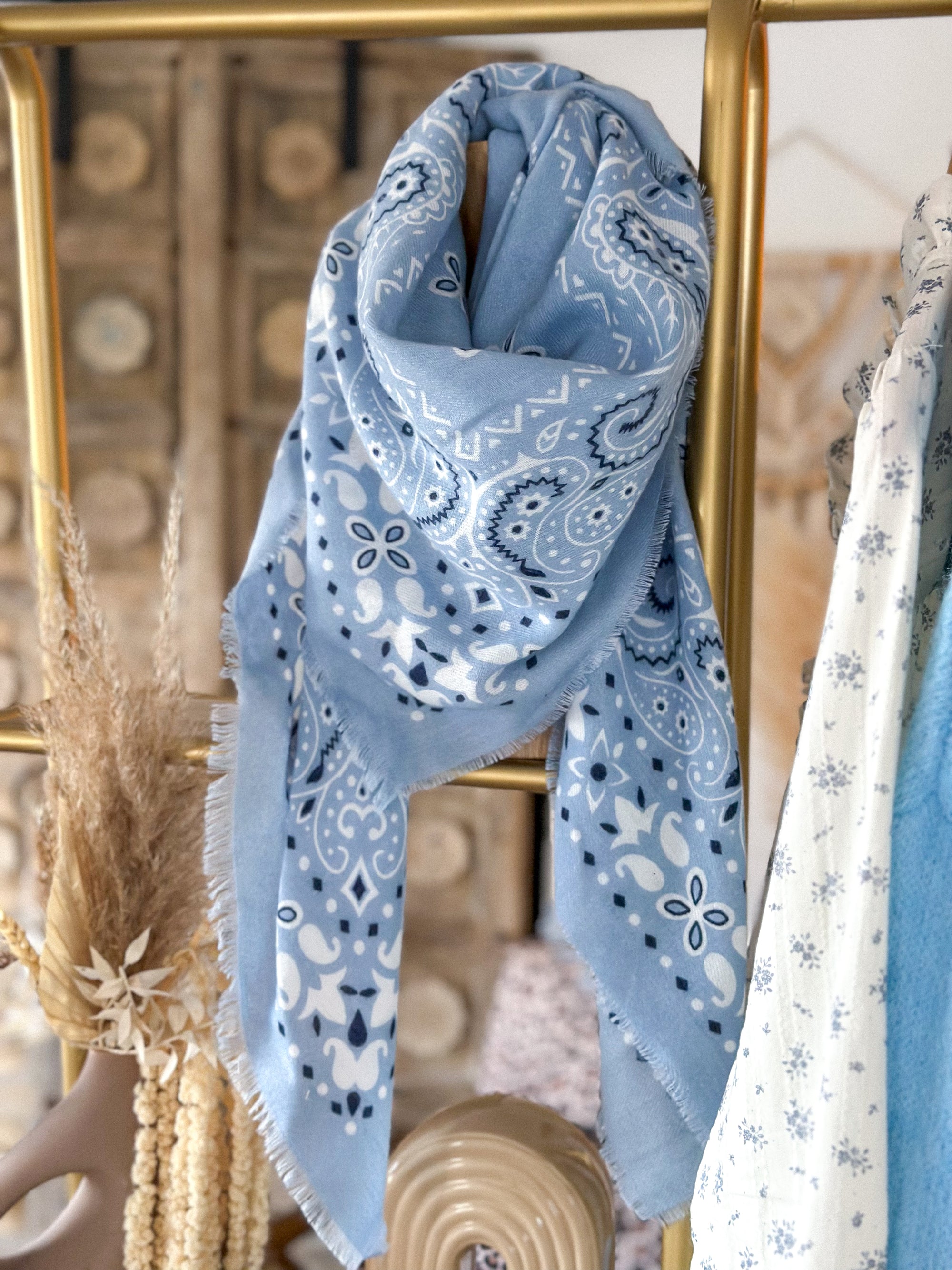 Écharpe bandana Cléa - Bleu ciel
