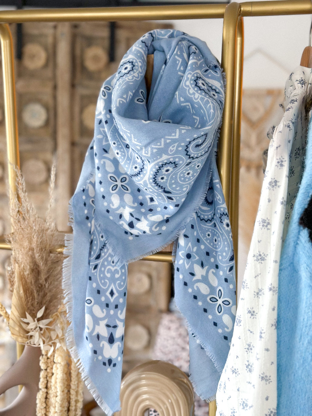 Écharpe bandana Cléa - Bleu ciel
