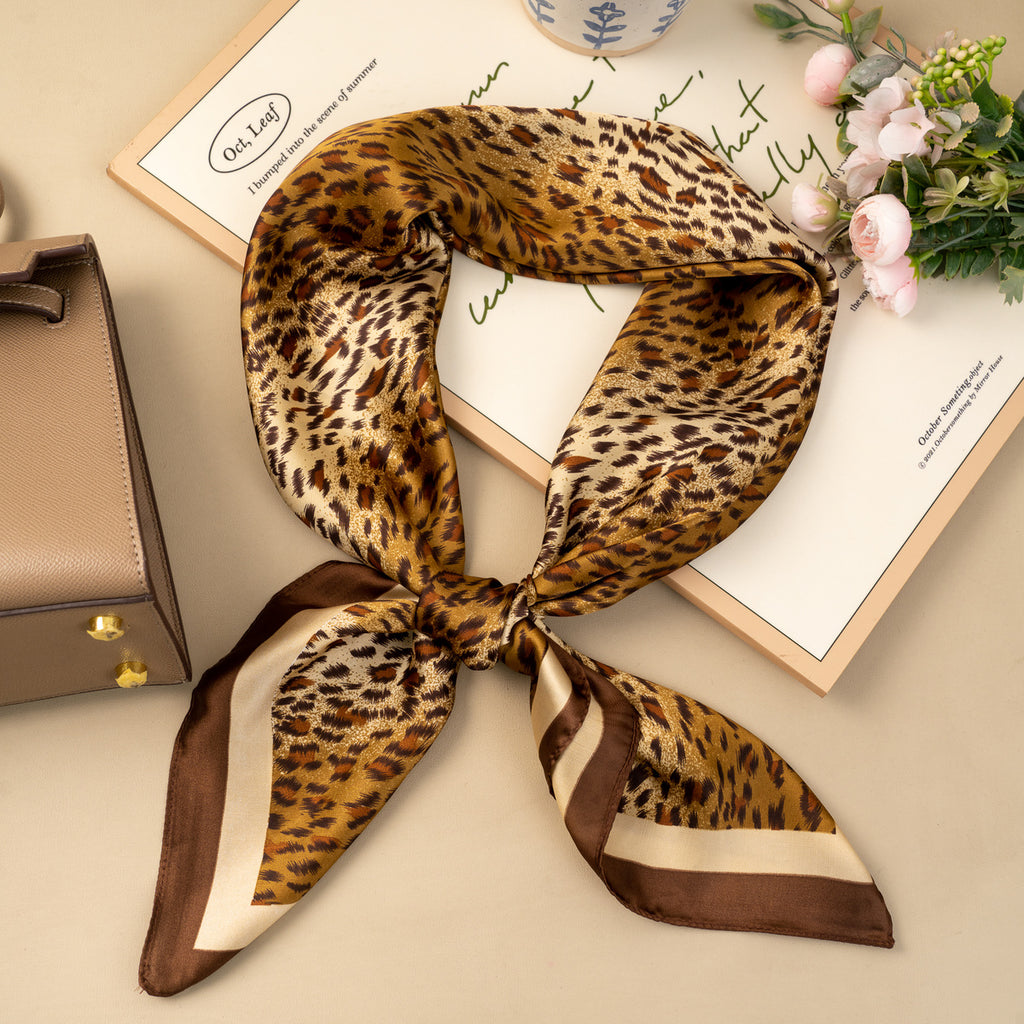 Foulard Lina – Léopard marron