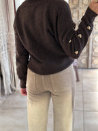 Gilet Odelia - Marron à cœurs dorés