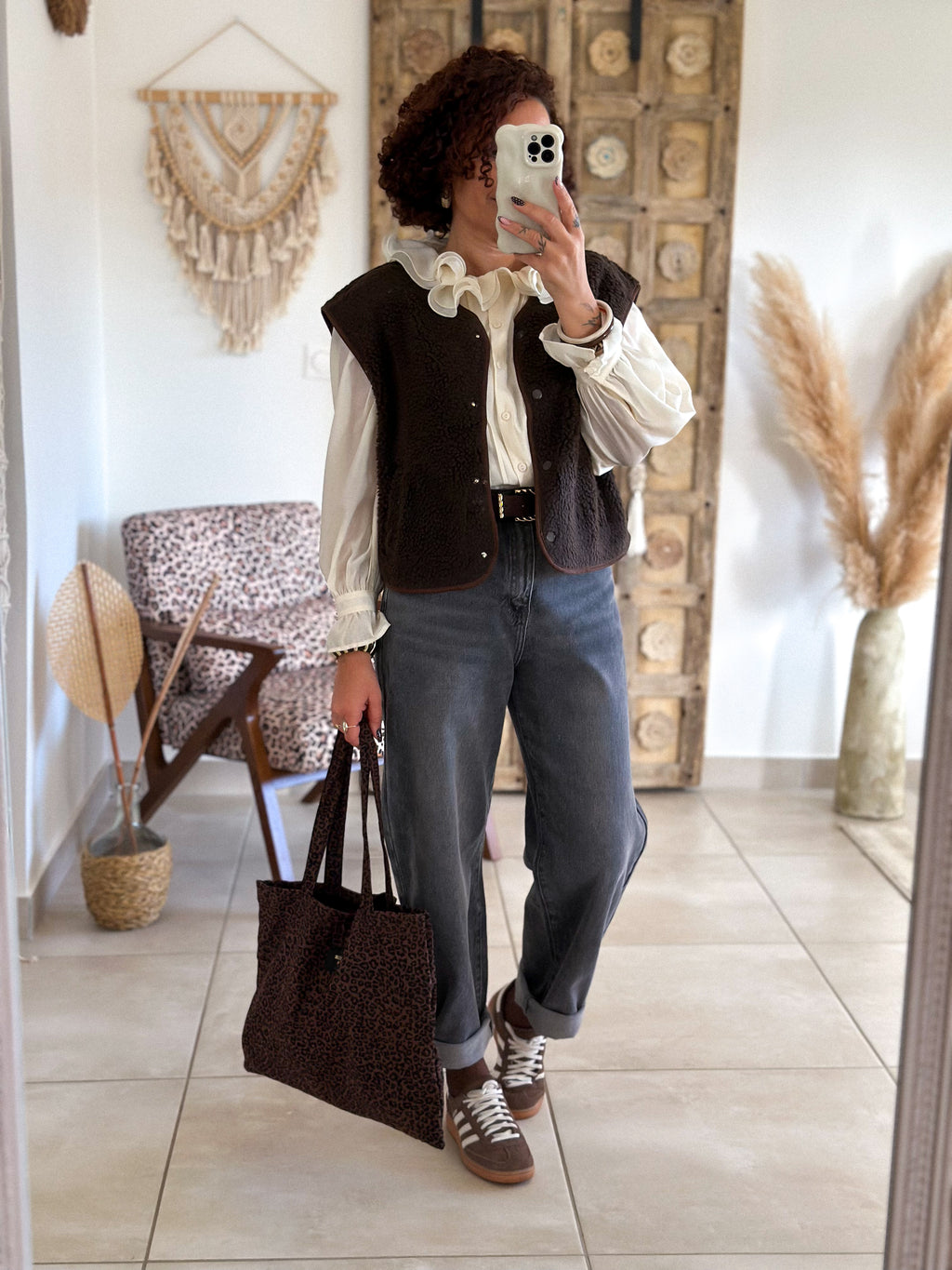 Gilet sans manches Anouk - Moumoute marron