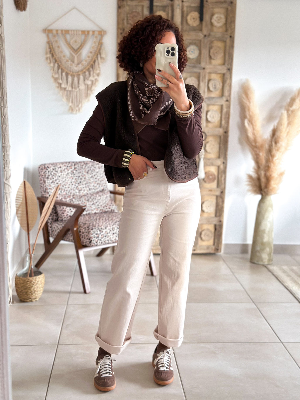 Gilet sans manches Anouk - Moumoute marron