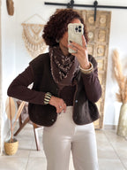 Gilet sans manches Anouk - Moumoute marron