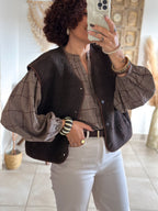 Gilet sans manches Anouk - Moumoute marron