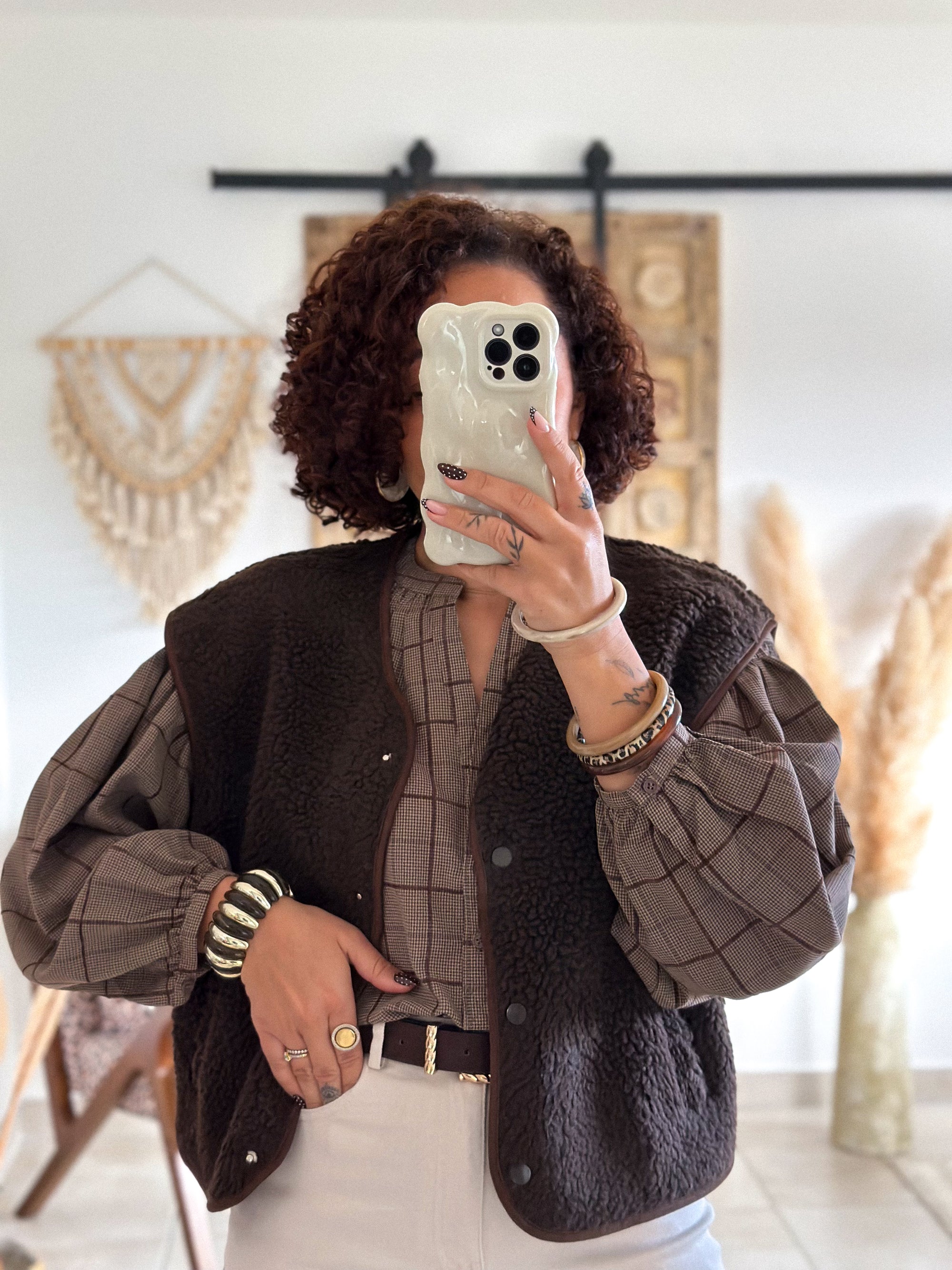 Gilet sans manches Anouk - Moumoute marron