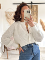 Gilet Elvire - Maille épaisse blanc