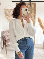 Gilet Elvire - Maille épaisse blanc