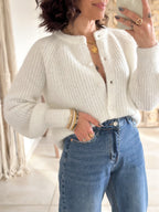 Gilet Elvire - Maille épaisse blanc