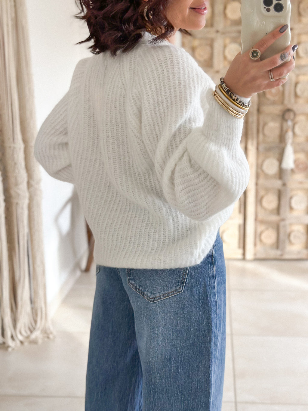 Gilet Elvire - Maille épaisse blanc