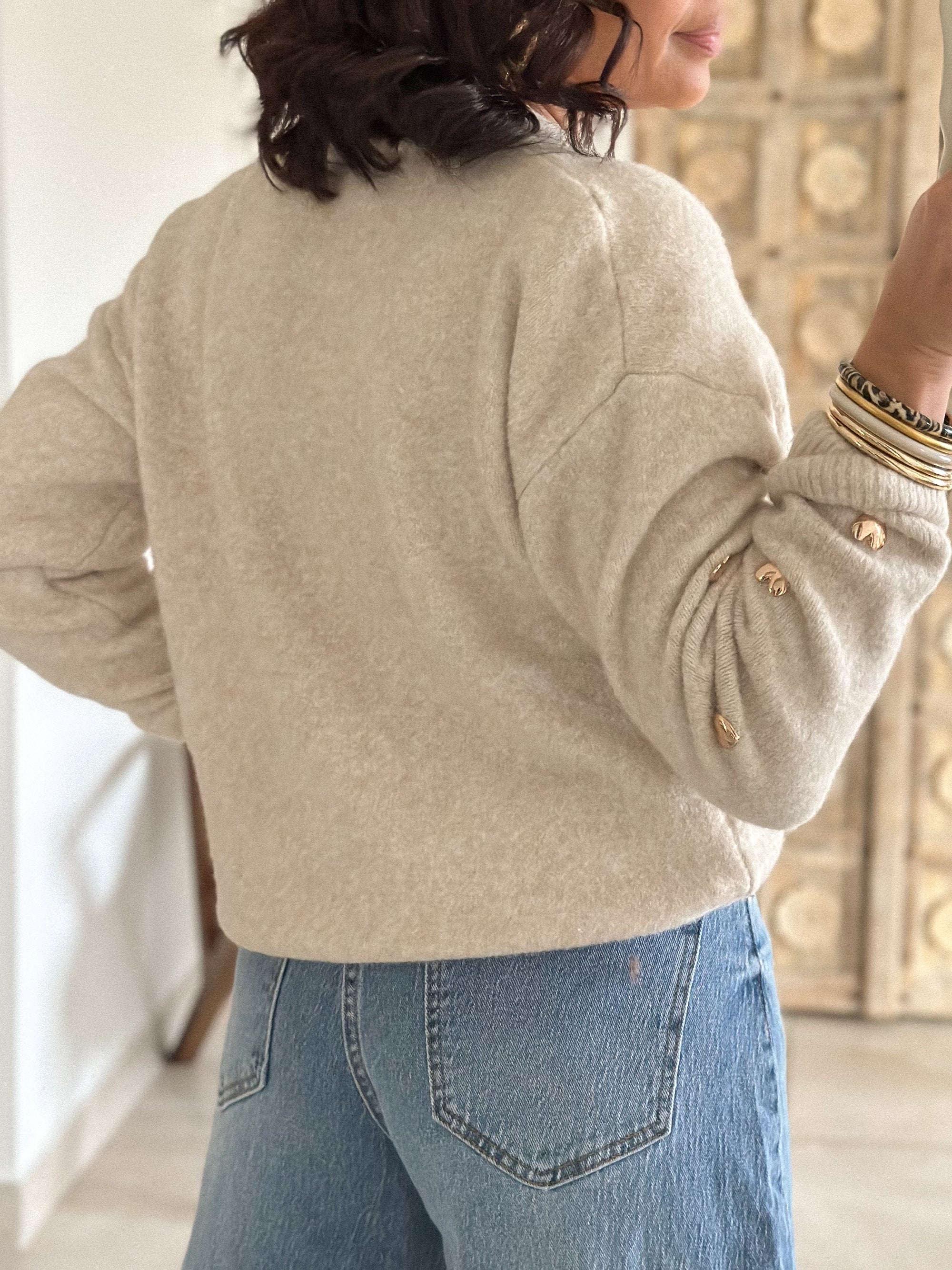 Gilet Odélia - Beige à coeurs