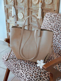 Grand sac de cours femme Naya taupe Mëya pour la rentrée
