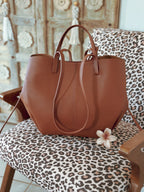 Grand sac de rentrée femme Naya camel pour les cours et le travail