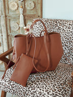 Grand sac de rentrée femme Naya camel pour les cours et le travail