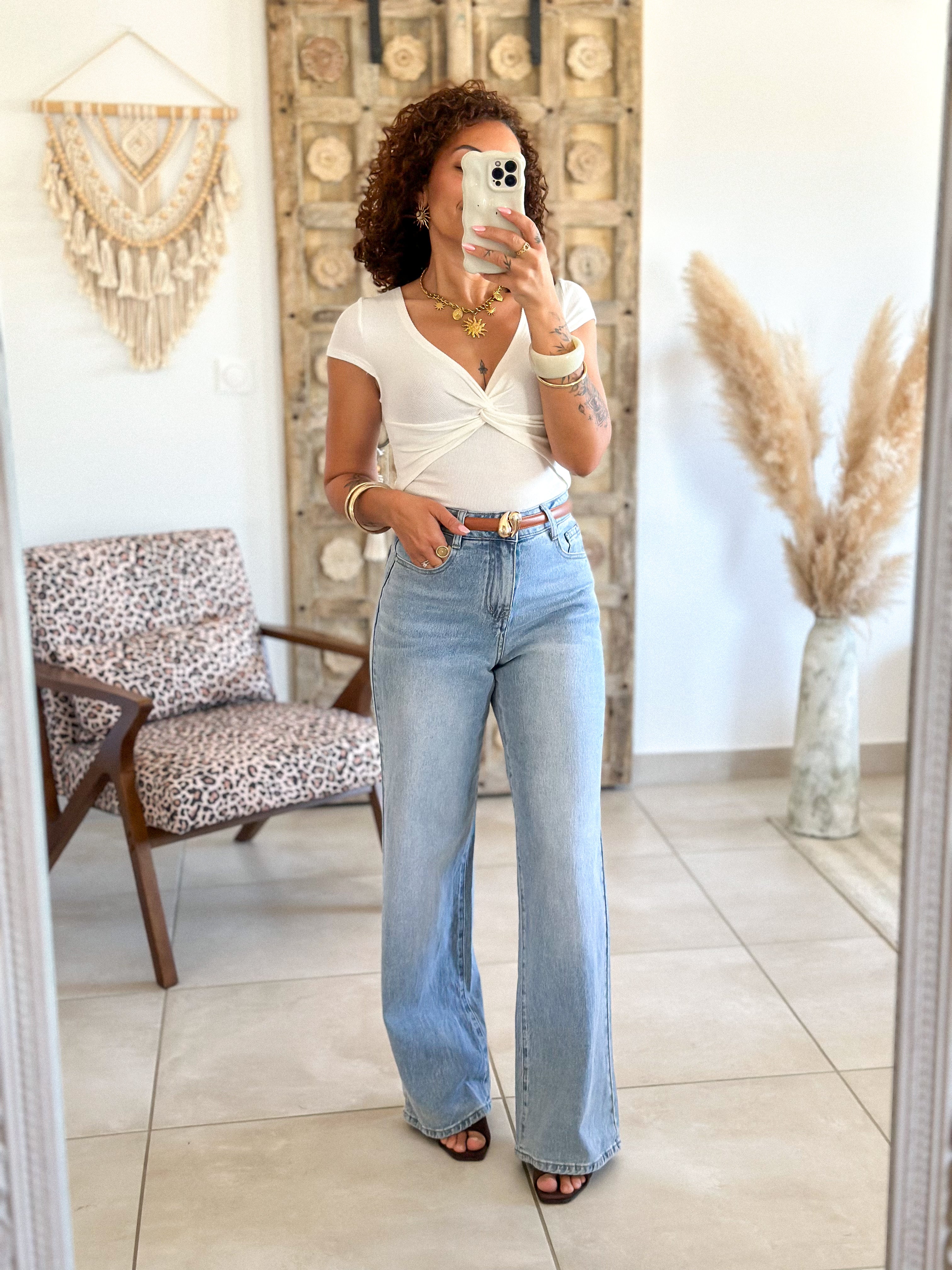 Jean Cassie - Wide leg bleu